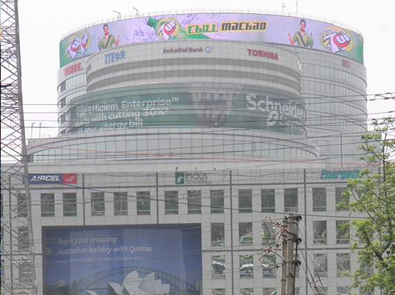 P16 curved steel cabinet totally 1431sqm, the biggest led screen in Indai so far