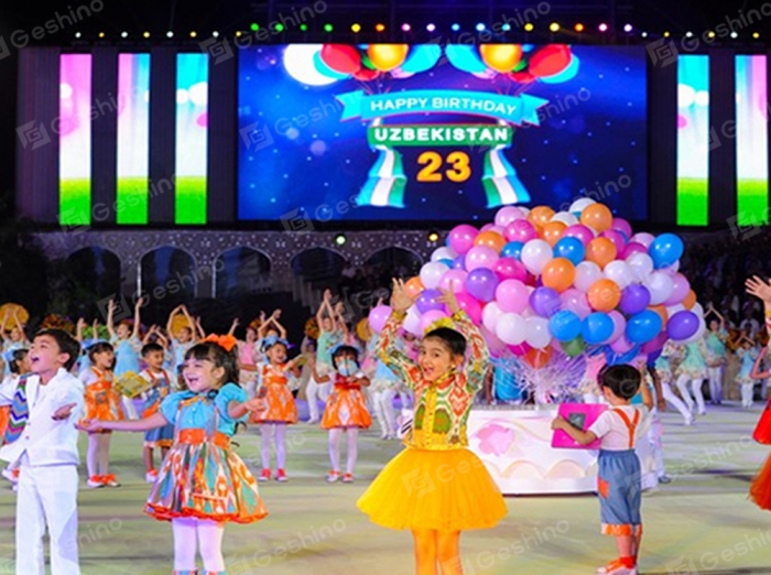 Outdoor Curtain led screen P16 1000sq,m for Uzbekistan 23th National Day